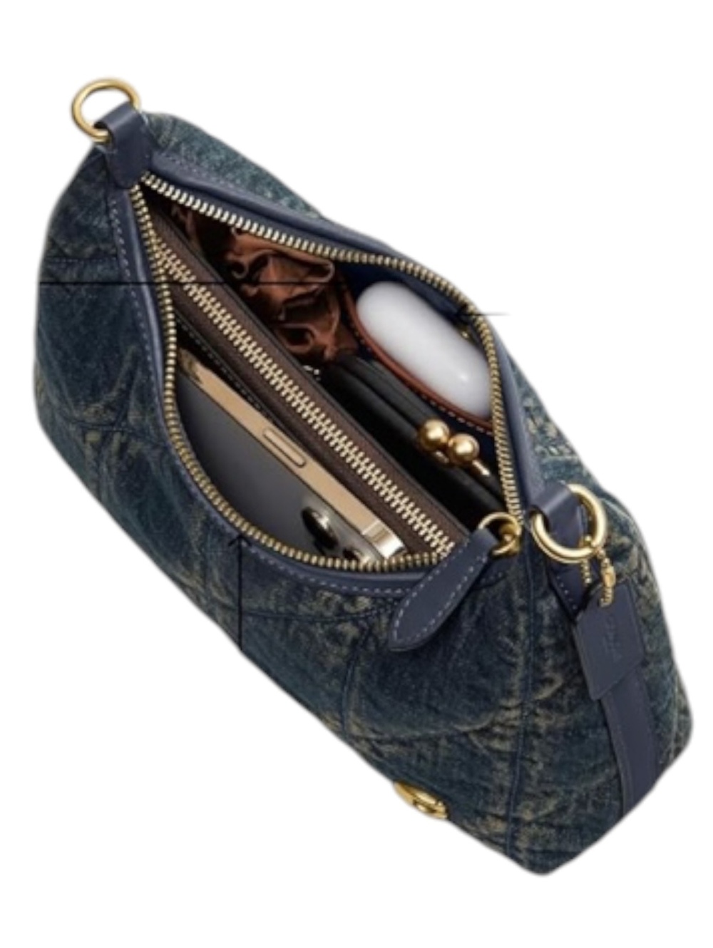 Coach Juliet Denim Shoulder Bag 25 Gold Hardware New with Tags - Picture 4 of 5